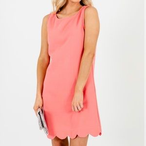 NWT coral dress with scalloped bottom